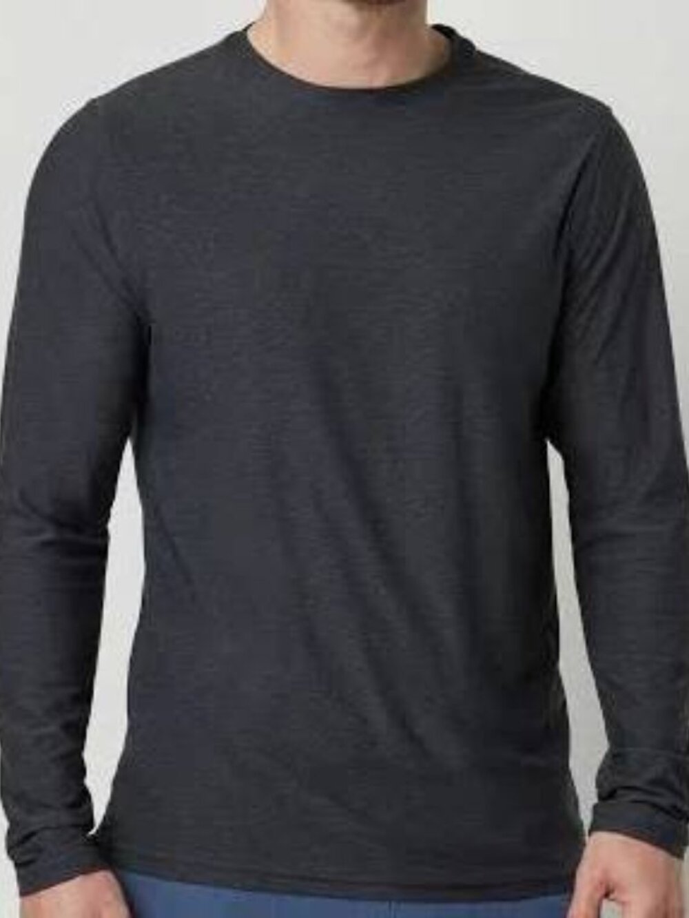 EUC ALO YOGA HEATHER CHARCOAL Ponto Performance Crew Pullover Size Large
